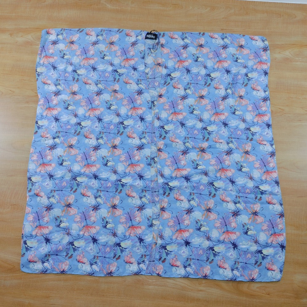 Mossimo‎ Blue Butterfly Print Kimono Swim Coverup Sheer Open Front OS 100% Poly